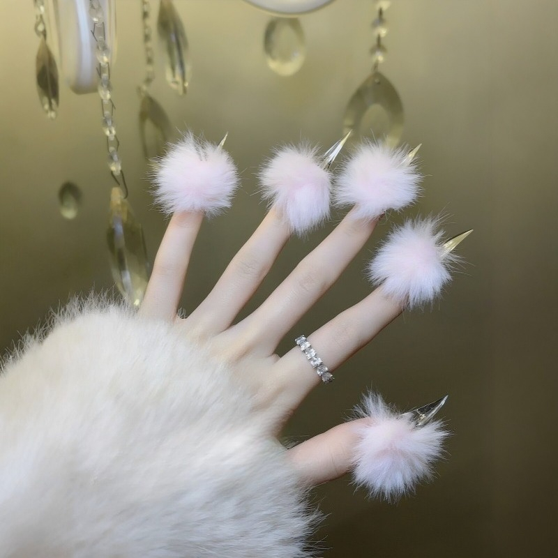 Nail Art Press On - Handmade Long Cat Claw Press on