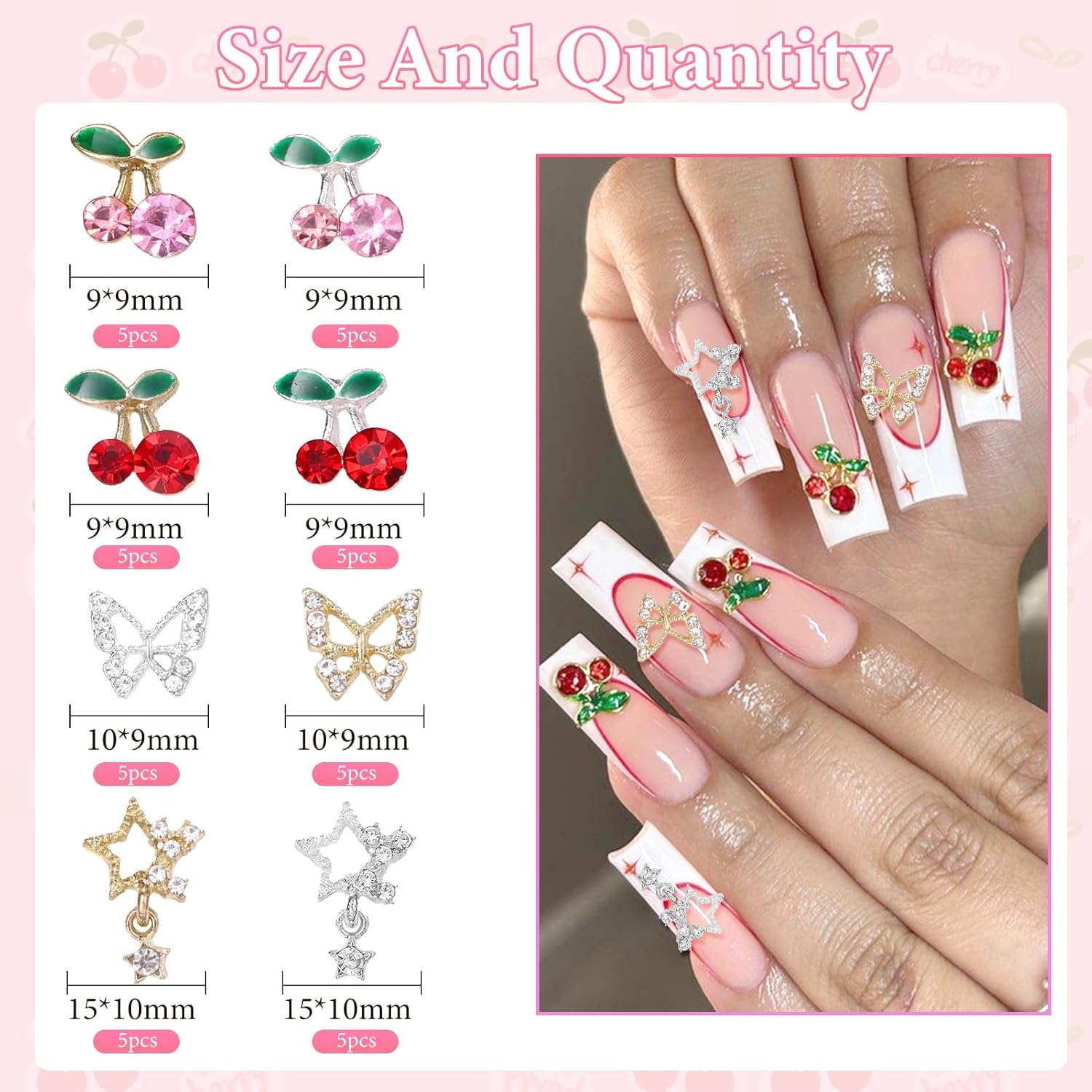 40 Pcs Alloy Nail Gems Charms, - Nail Art Valentines Day review and price