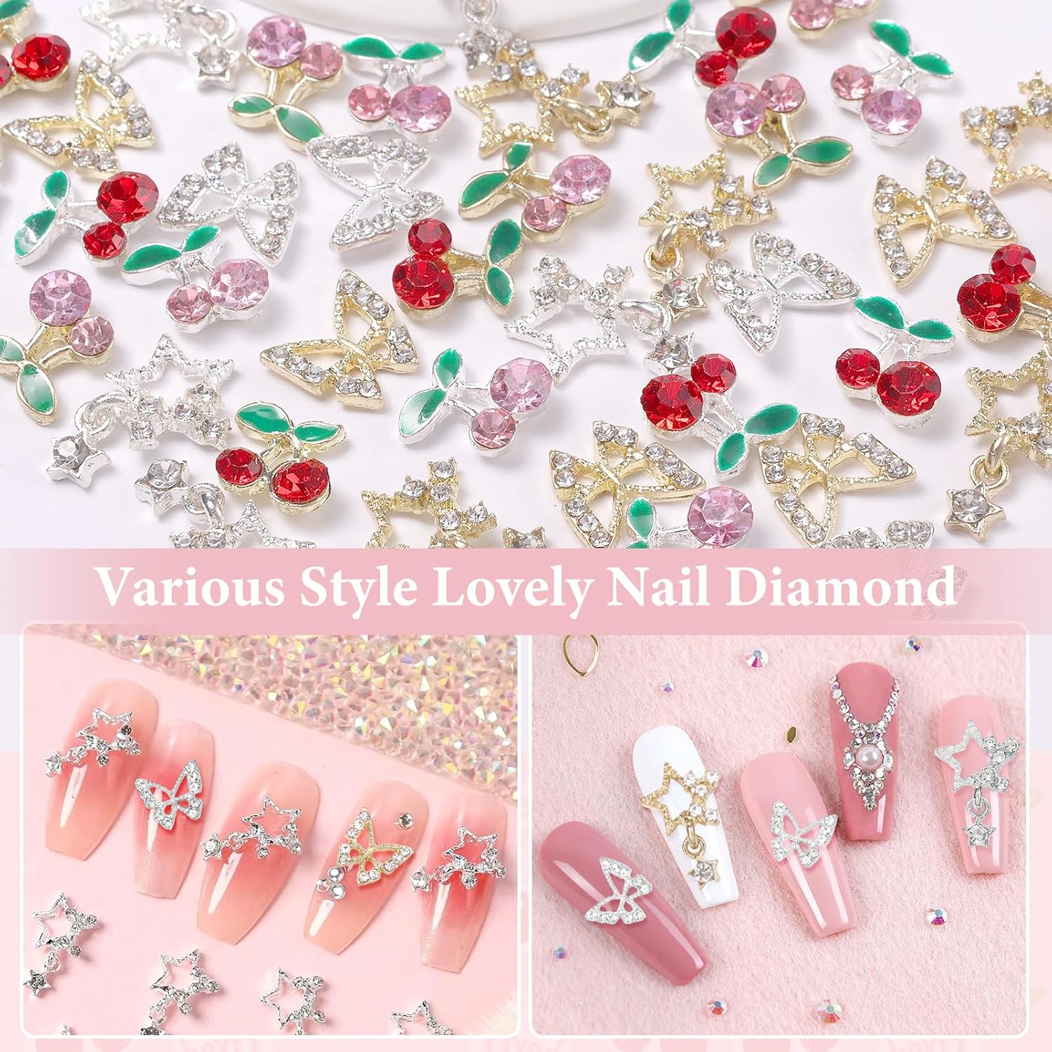 40 Pcs Alloy Nail Gems Charms, - Nail Art Valentines Day review and price