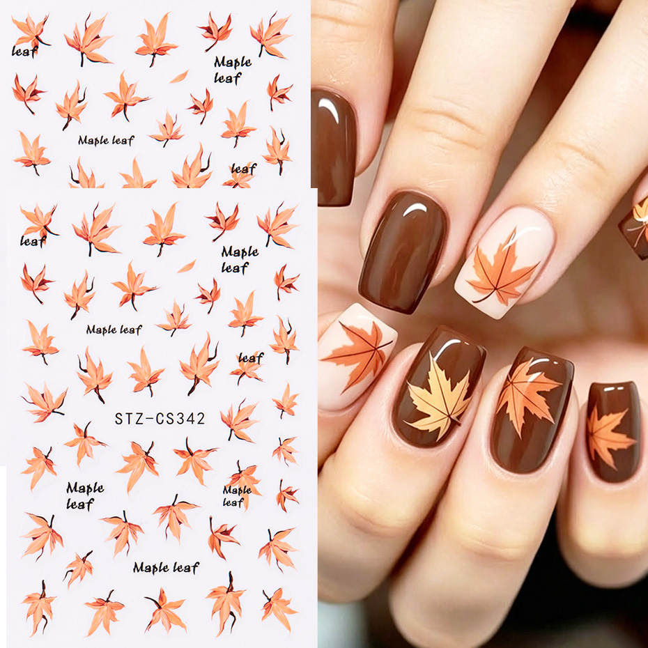 2pcs Watercolor Orange Red Map - Nail Art Orange review and price