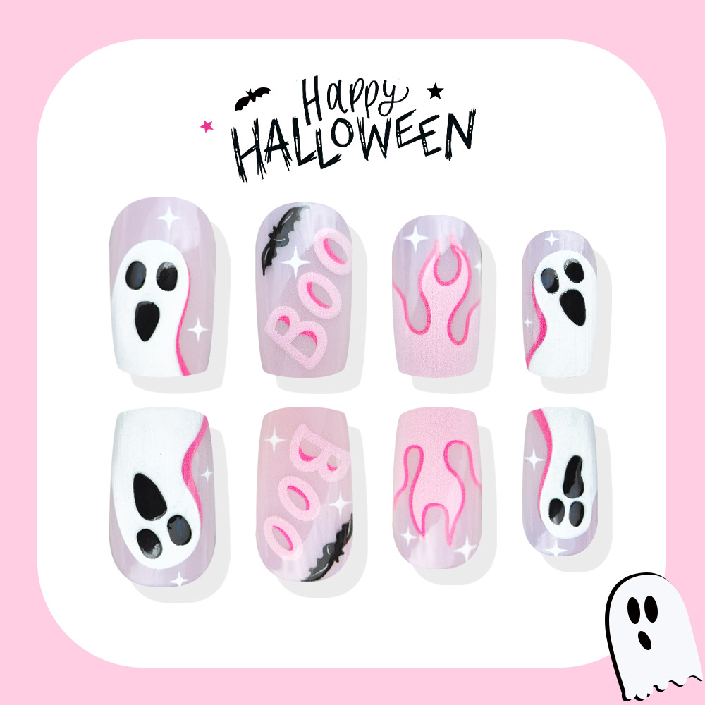 24Pcs Halloween Press On Nails - Nail Art Pink review and price