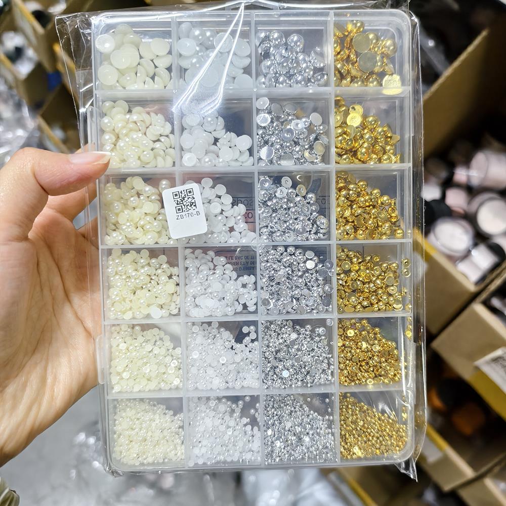 24Grids(4500Pcs) 3D Half-Round - Nail Art Valentines Day review and price