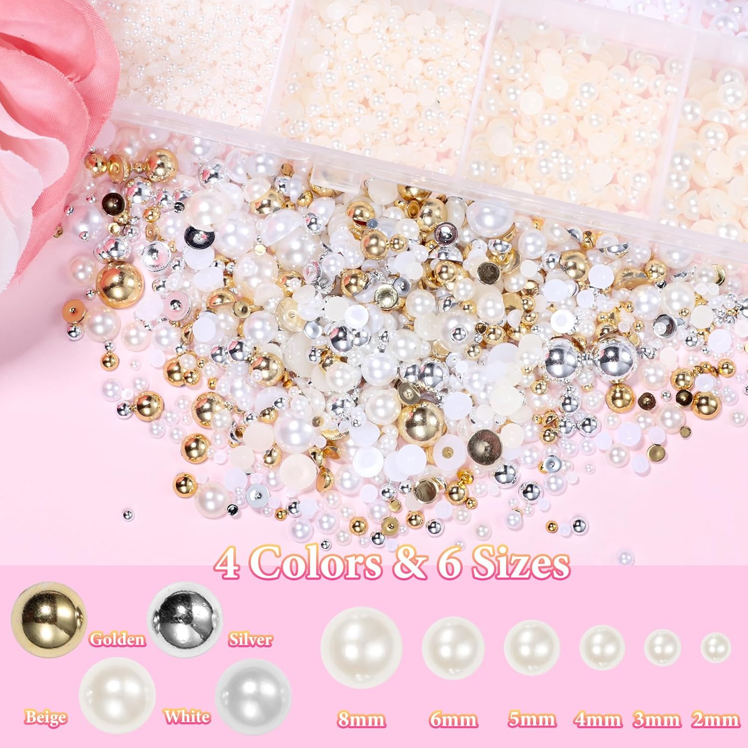 24Grids(4500Pcs) 3D Half-Round - Nail Art Valentines Day review and price