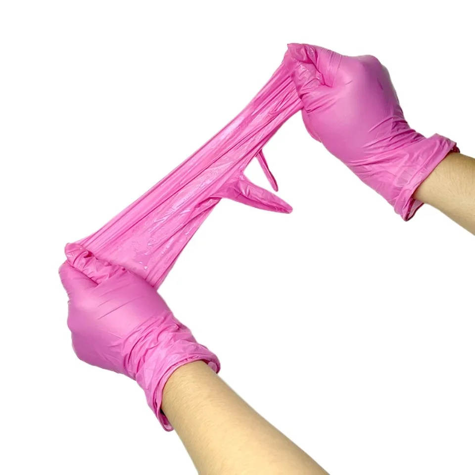 50PCS Deep Pink Nitrile Gloves - Nail Art Pink review and price
