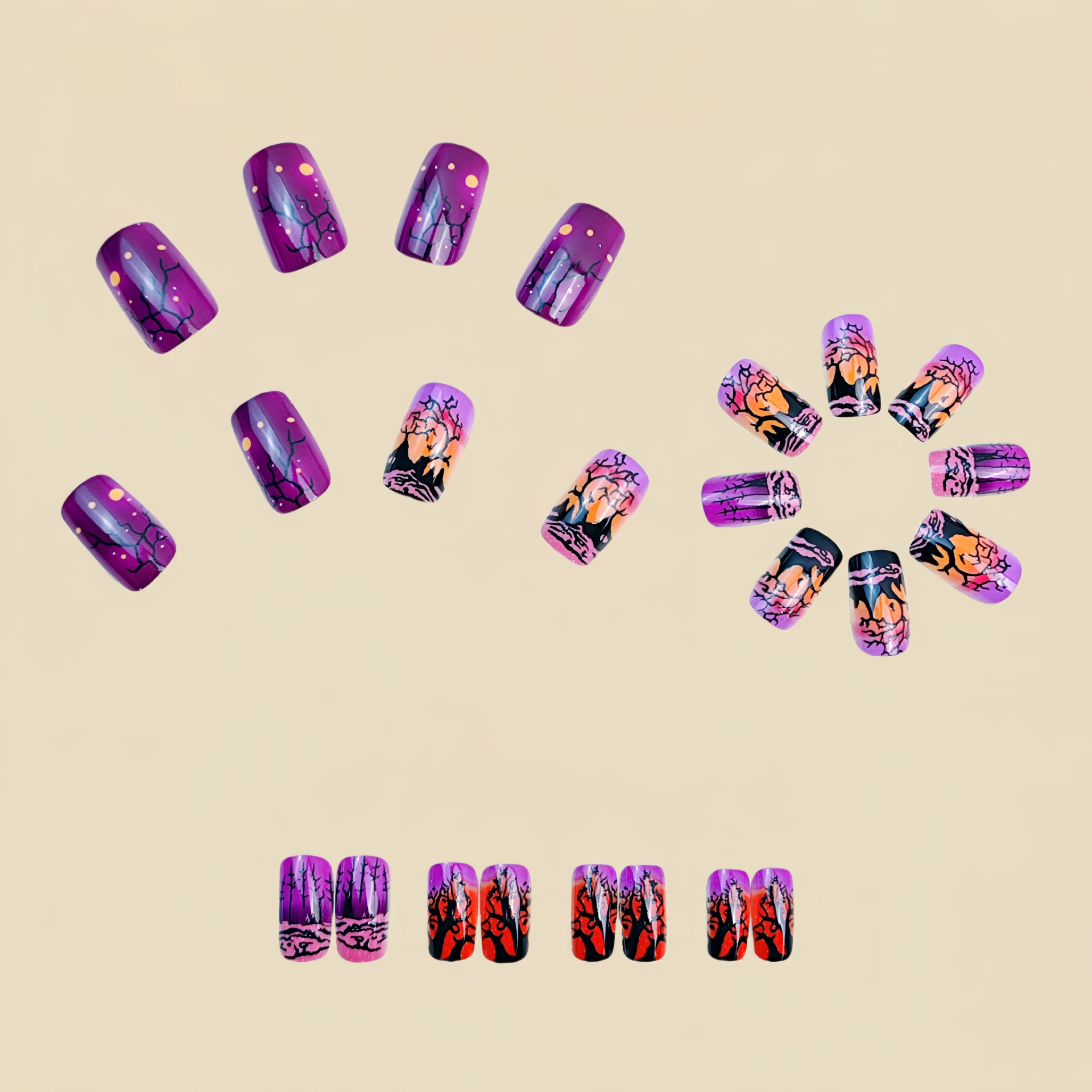 Medium Square fake nails for w - Nail Art Orange review and price