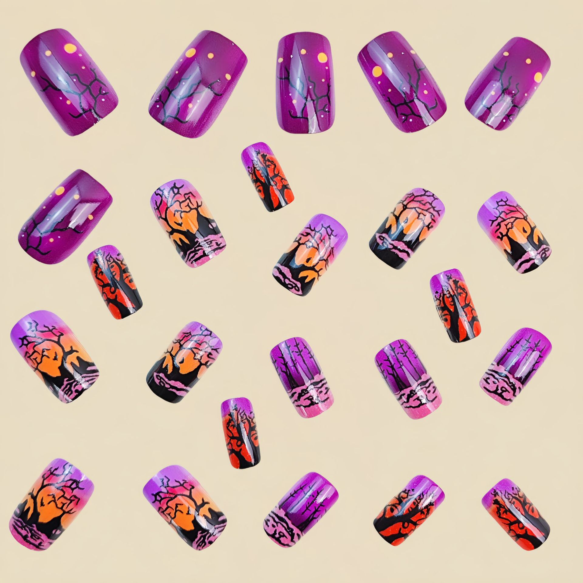 Medium Square fake nails for w - Nail Art Orange review and price