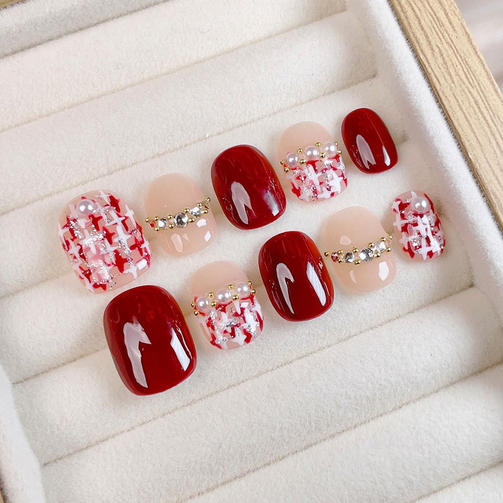 10pcs Short Square Round Handm - Nail Art Press On review and price